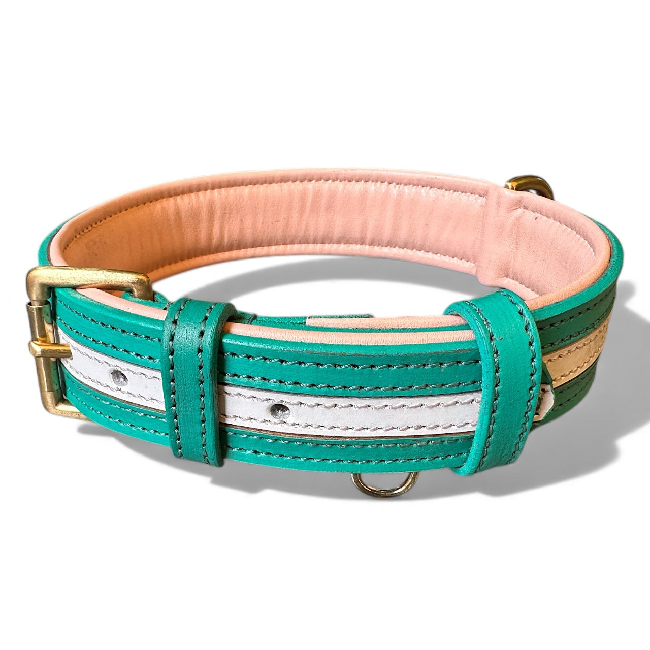 THE K9 STORE Premium Dual-Tone Leather Dog Collars – 4 Sizes (Small, Medium, Large, XL)