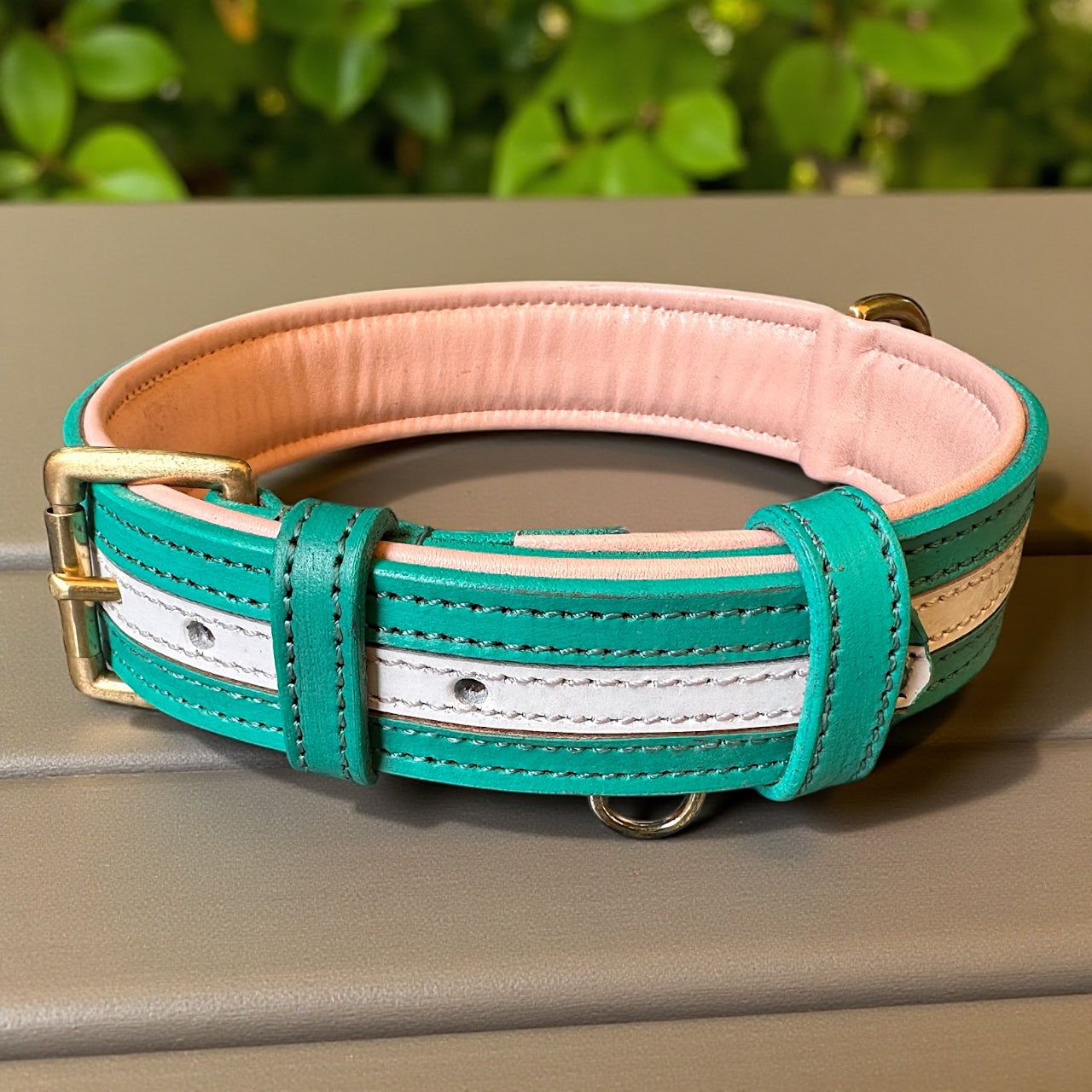 THE K9 STORE Premium Dual-Tone Leather Dog Collars – 4 Sizes (Small, Medium, Large, XL)