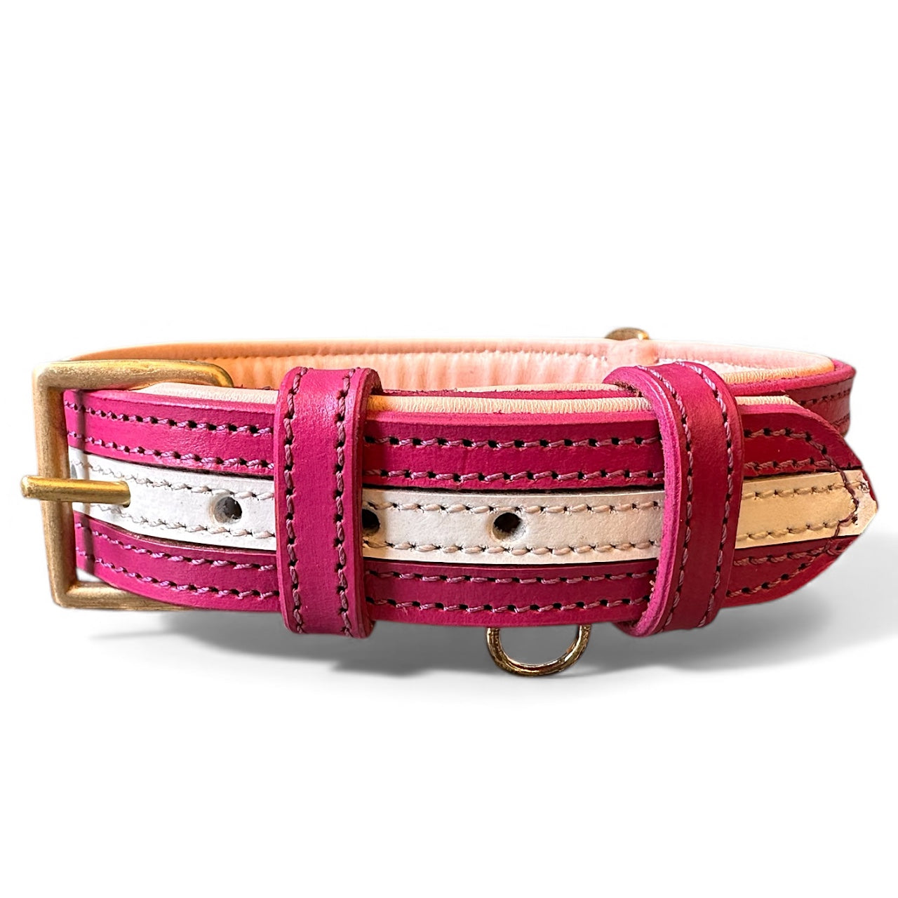 THE K9 STORE Premium Dual-Tone Leather Dog Collars – 4 Sizes (Small, Medium, Large, XL)