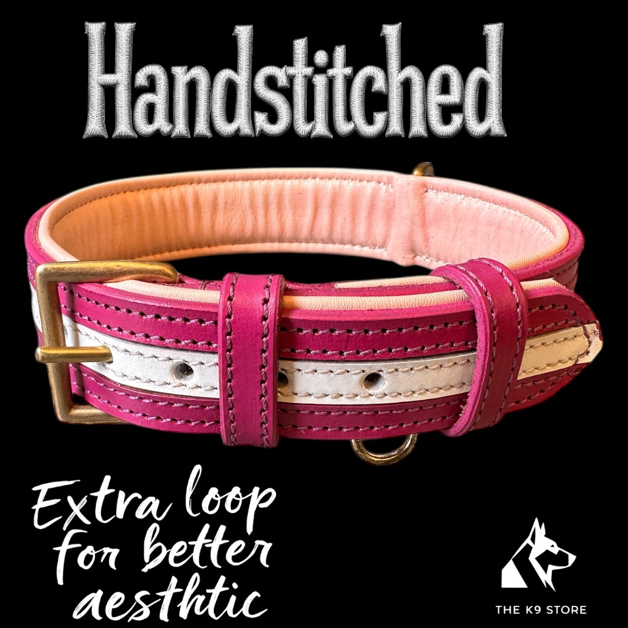 THE K9 STORE Premium Dual-Tone Leather Dog Collars – 4 Sizes (Small, Medium, Large, XL)