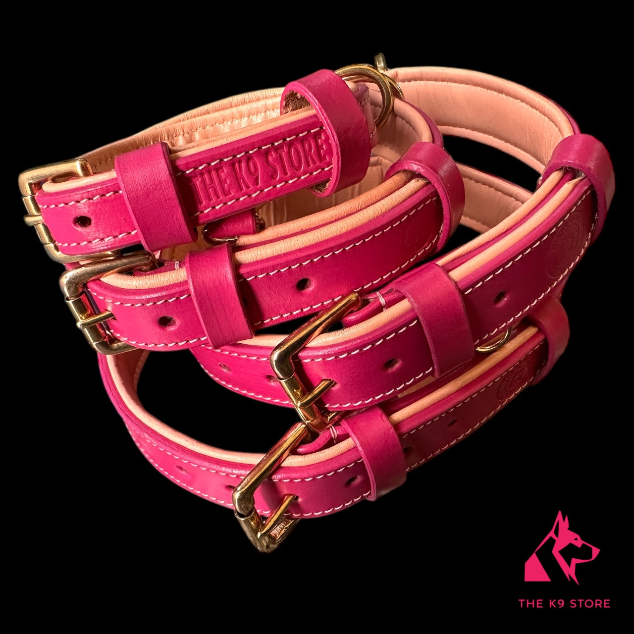 Premium Dual-Tone Padded Leather Dog Collar – Hand-Stitched, Brass Hardware, Ultra-Comfort Cushion – Small to Extra-Large | The K9 Store