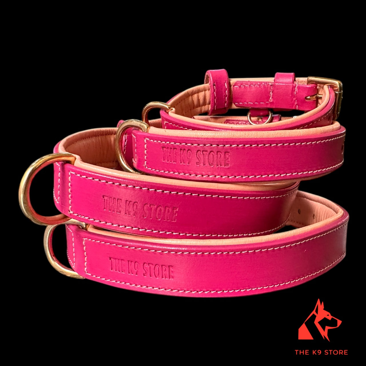 Premium Dual-Tone Padded Leather Dog Collar – Hand-Stitched, Brass Hardware, Ultra-Comfort Cushion – Small to Extra-Large | The K9 Store