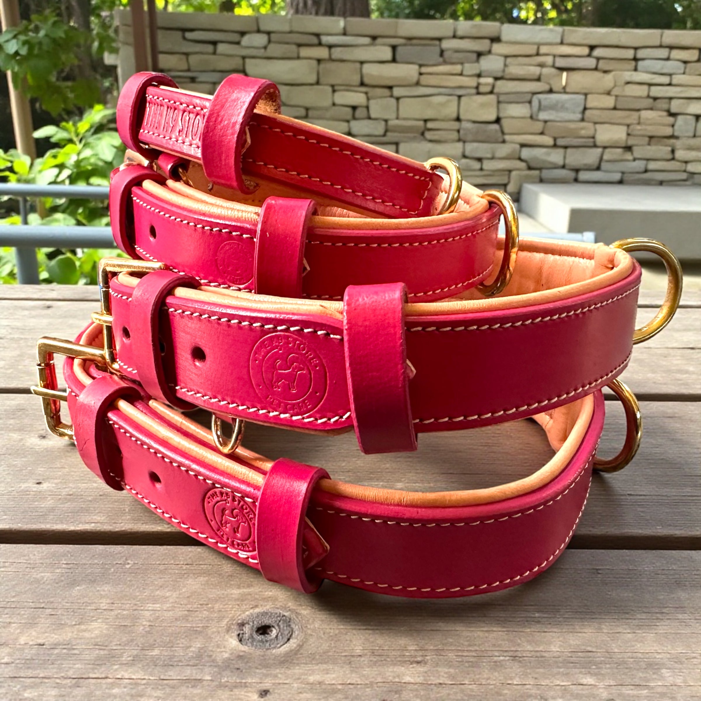 Premium Dual-Tone Padded Leather Dog Collar – Hand-Stitched, Brass Hardware, Ultra-Comfort Cushion – Small to Extra-Large | The K9 Store