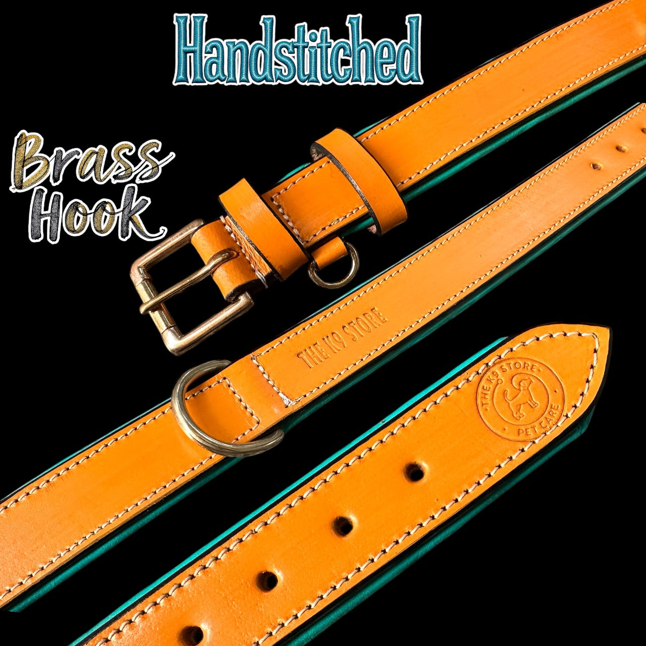 Premium Dual-Tone Padded Leather Dog Collar – Hand-Stitched, Brass Hardware, Ultra-Comfort Cushion – Small to Extra-Large | The K9 Store