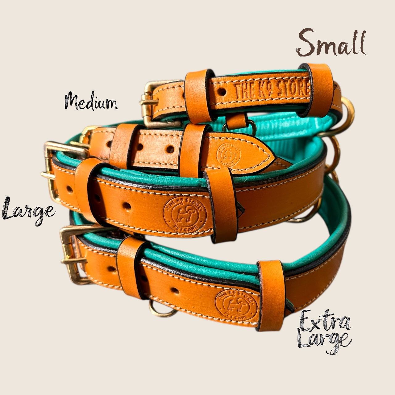 Premium Dual-Tone Padded Leather Dog Collar – Hand-Stitched, Brass Hardware, Ultra-Comfort Cushion – Small to Extra-Large | The K9 Store