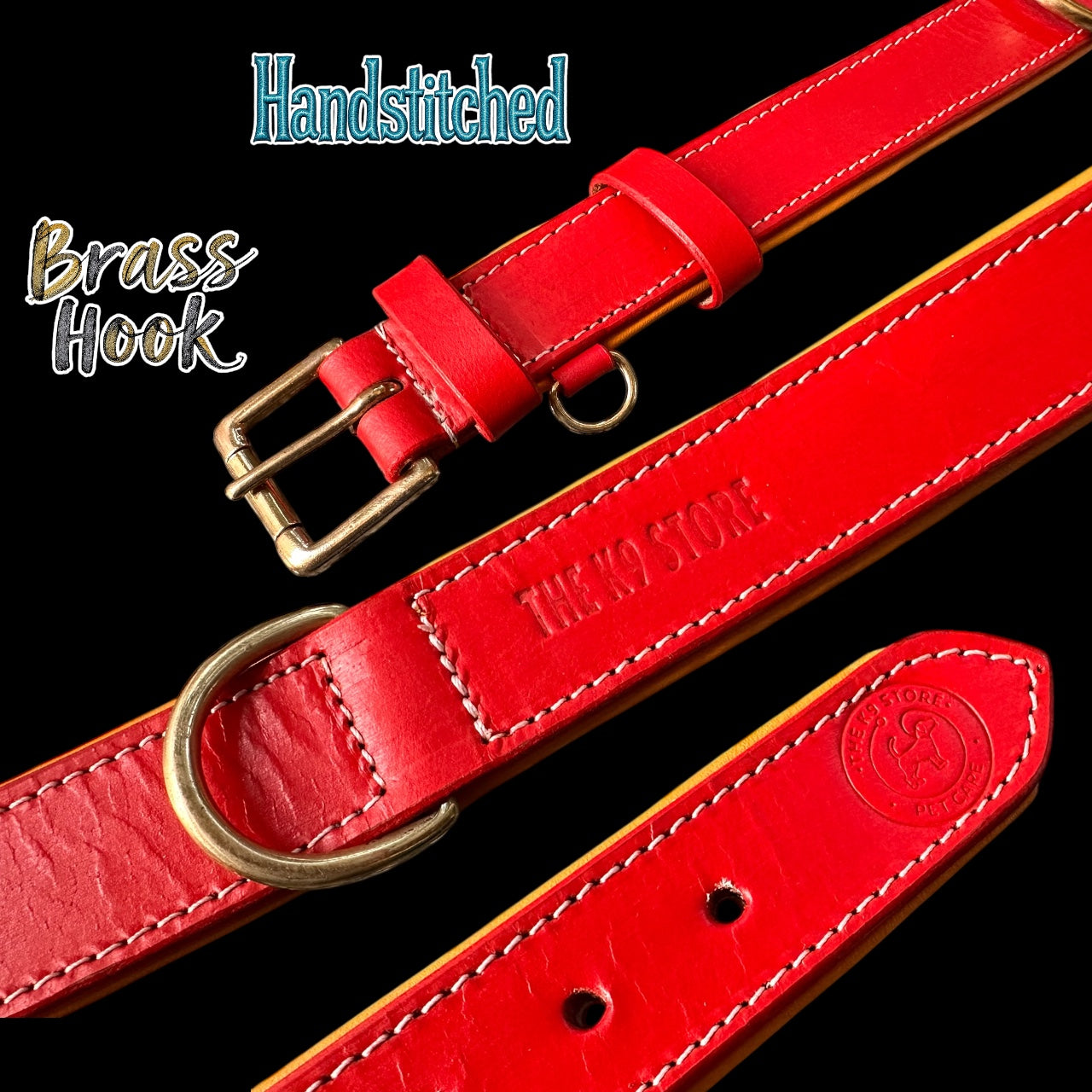 Premium Dual-Tone Padded Leather Dog Collar – Hand-Stitched, Brass Hardware, Ultra-Comfort Cushion – Small to Extra-Large | The K9 Store