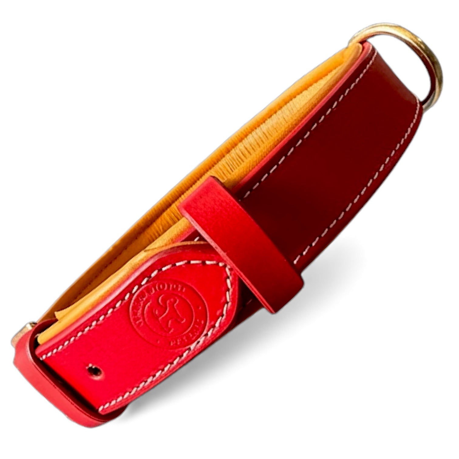 Premium Dual-Tone Padded Leather Dog Collar – Hand-Stitched, Brass Hardware, Ultra-Comfort Cushion – Small to Extra-Large | The K9 Store