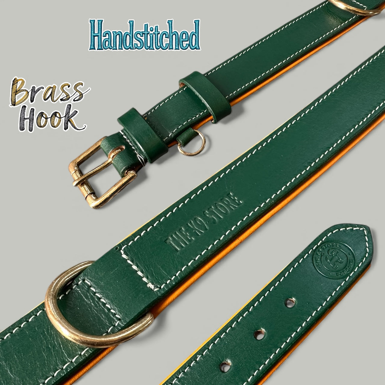 Premium Dual-Tone Padded Leather Dog Collar – Hand-Stitched, Brass Hardware, Ultra-Comfort Cushion – Small to Extra-Large | The K9 Store