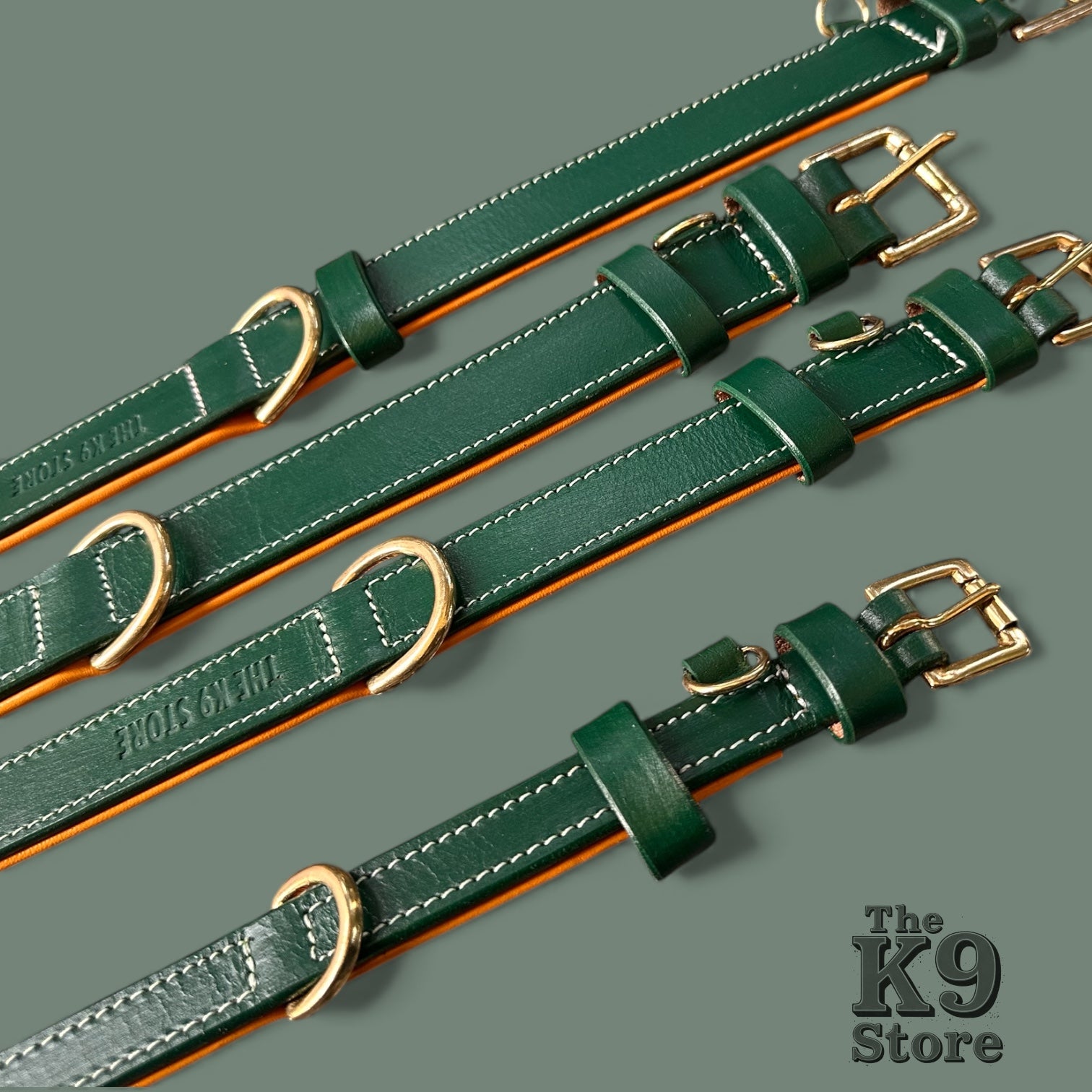 Premium Dual-Tone Padded Leather Dog Collar – Hand-Stitched, Brass Hardware, Ultra-Comfort Cushion – Small to Extra-Large | The K9 Store