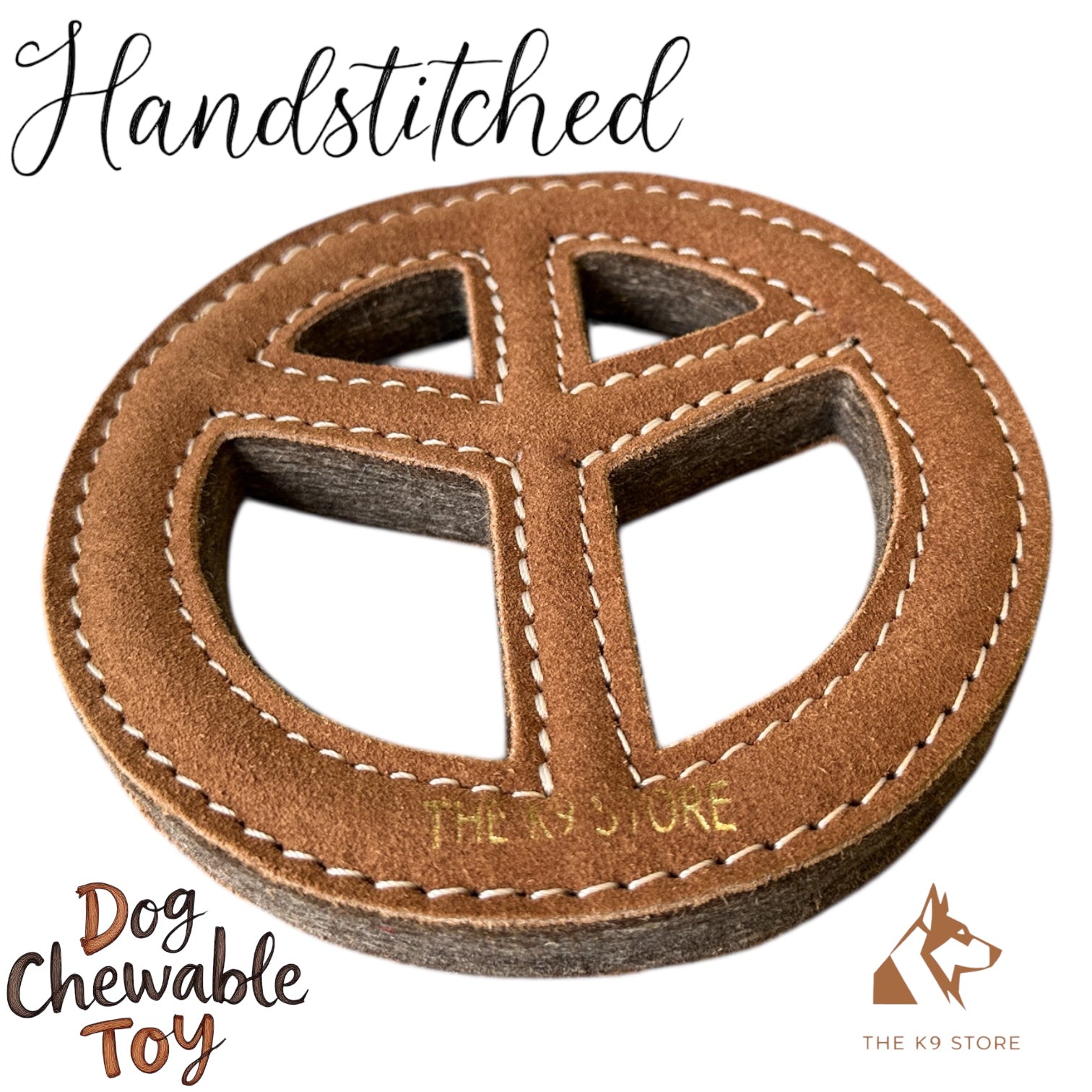 TUFF TOYS by THE K9 STORE, Heavy Duty Chew Toys for Dogs, Natural Leather and Wool, Dental Chew with Cotton Rope, Multiple Shapes and Sizes