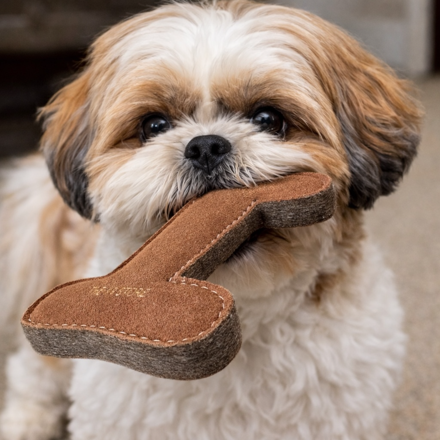 TUFF TOYS by THE K9 STORE, Heavy Duty Chew Toys for Dogs, Natural Leather and Wool, Dental Chew with Cotton Rope, Multiple Shapes and Sizes