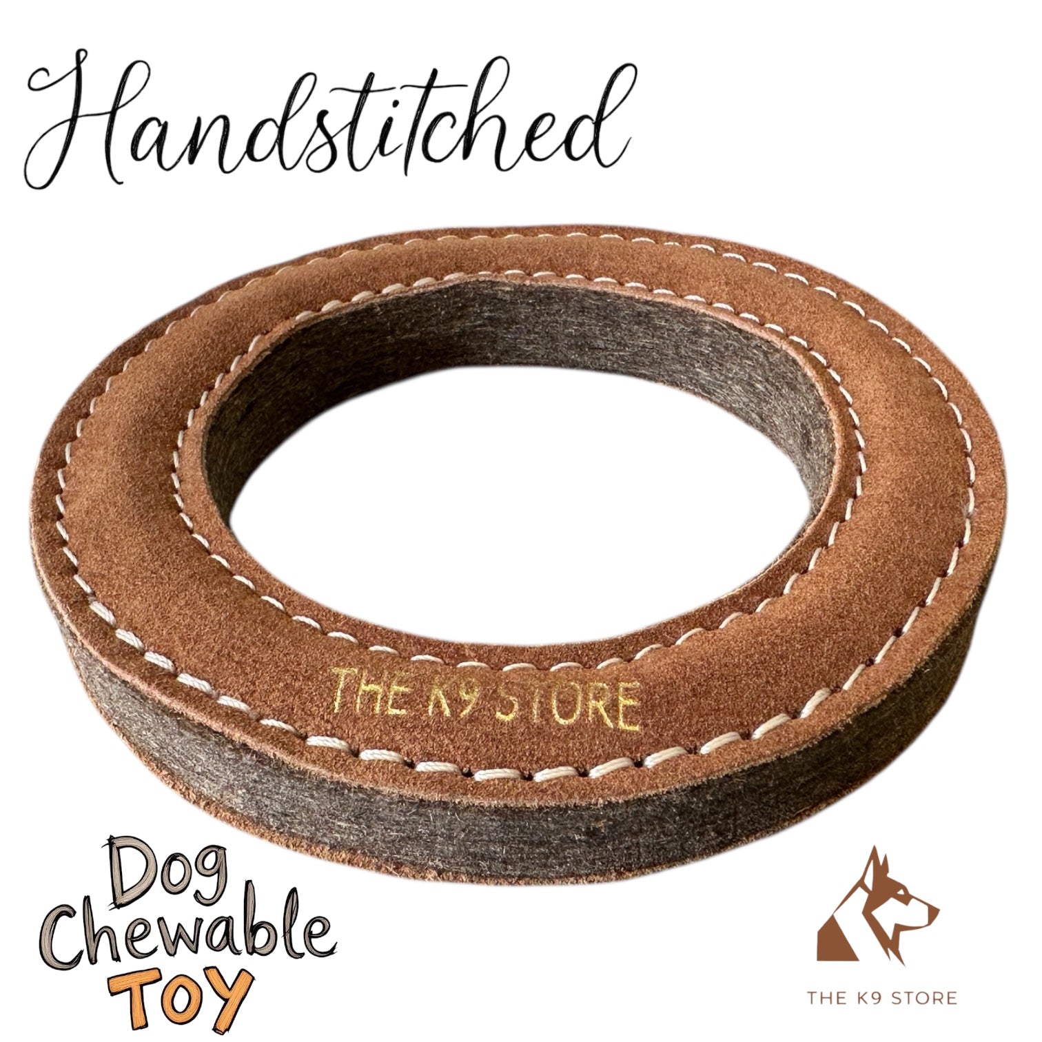 TUFF TOYS by THE K9 STORE, Heavy Duty Chew Toys for Dogs, Natural Leather and Wool, Dental Chew with Cotton Rope, Multiple Shapes and Sizes