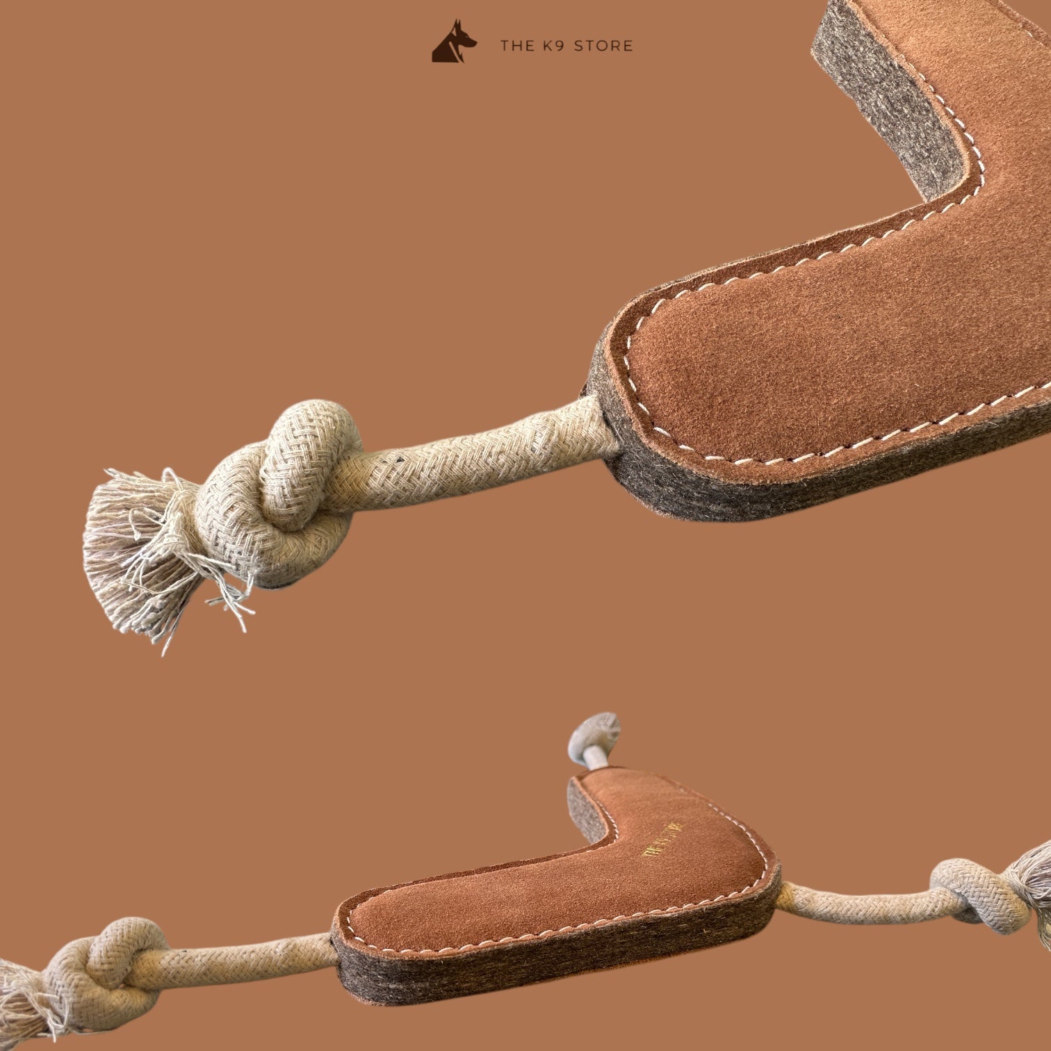 TUFF TOYS by THE K9 STORE, Heavy Duty Chew Toys for Dogs, Natural Leather and Wool, Dental Chew with Cotton Rope, Multiple Shapes and Sizes