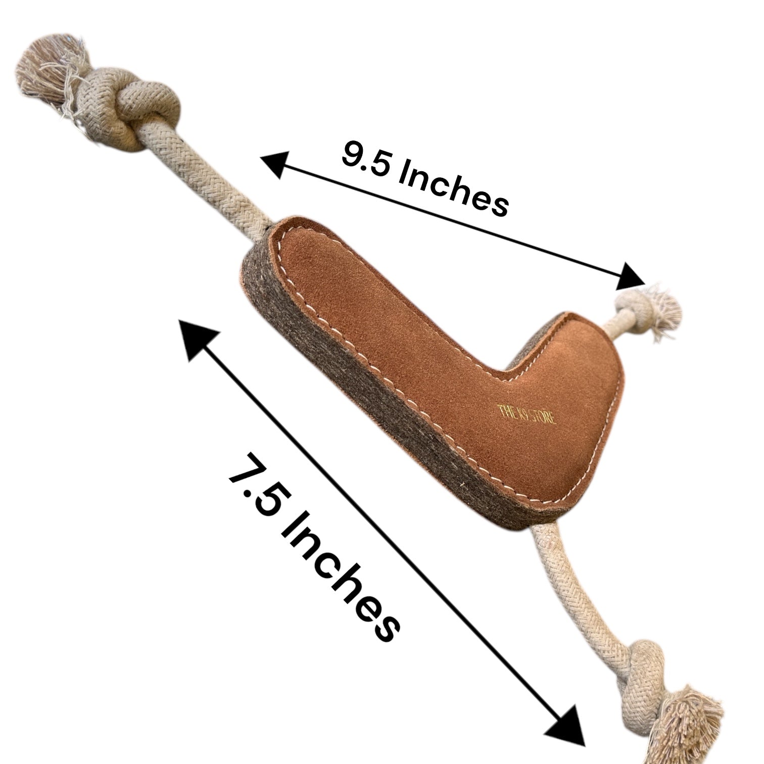 TUFF TOYS by THE K9 STORE, Heavy Duty Chew Toys for Dogs, Natural Leather and Wool, Dental Chew with Cotton Rope, Multiple Shapes and Sizes