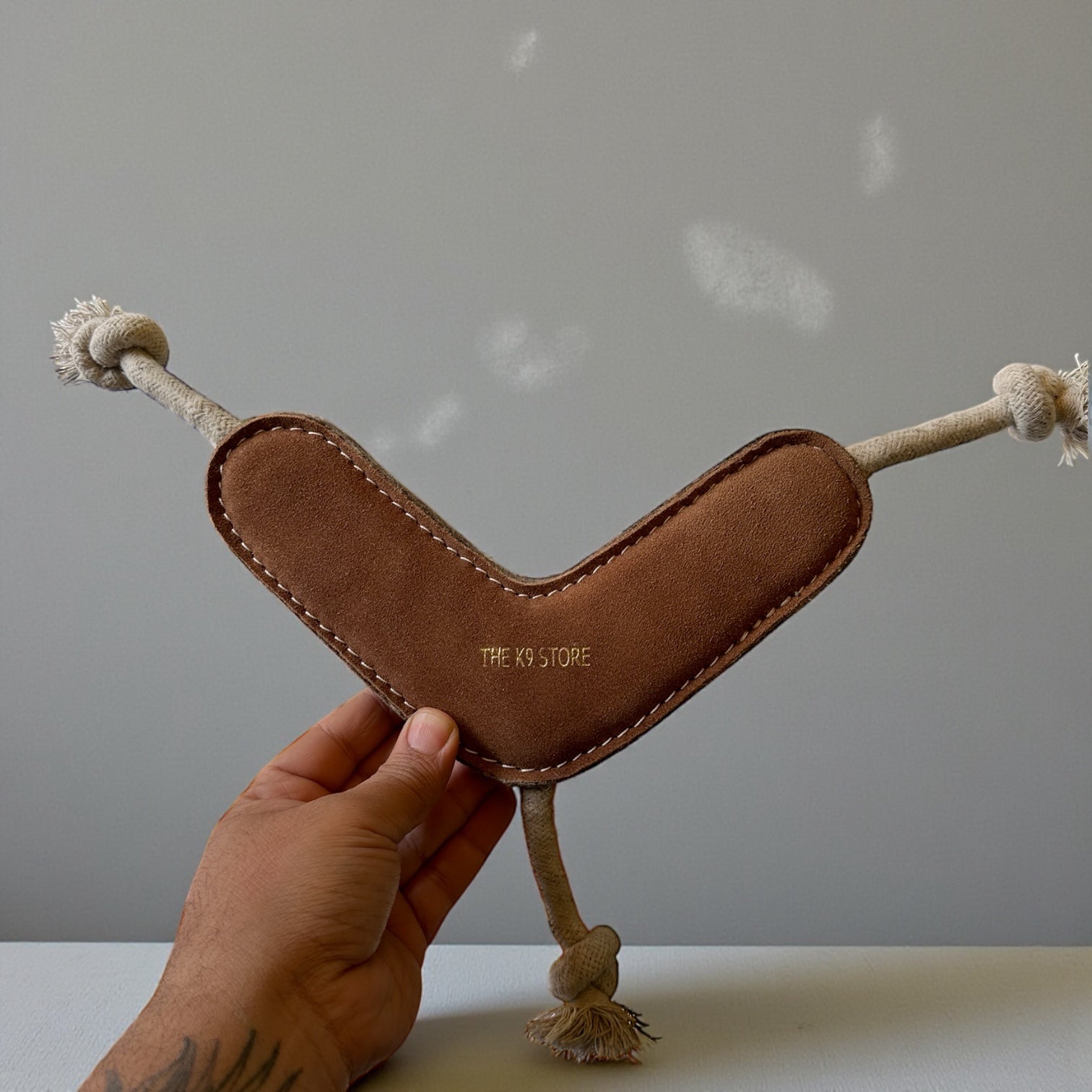 TUFF TOYS by THE K9 STORE, Heavy Duty Chew Toys for Dogs, Natural Leather and Wool, Dental Chew with Cotton Rope, Multiple Shapes and Sizes