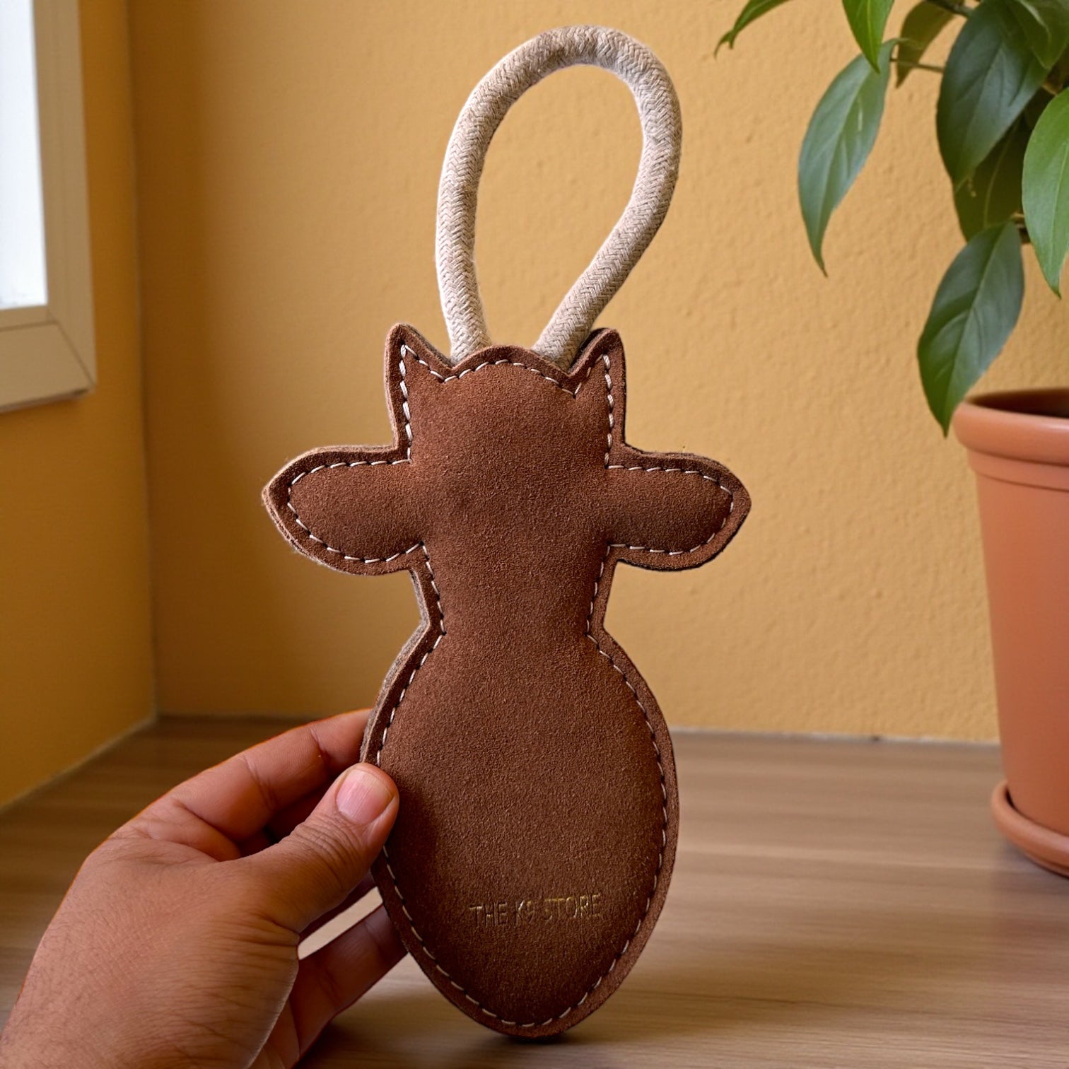 TUFF TOYS by THE K9 STORE, Heavy Duty Chew Toys for Dogs, Natural Leather and Wool, Dental Chew with Cotton Rope, Multiple Shapes and Sizes