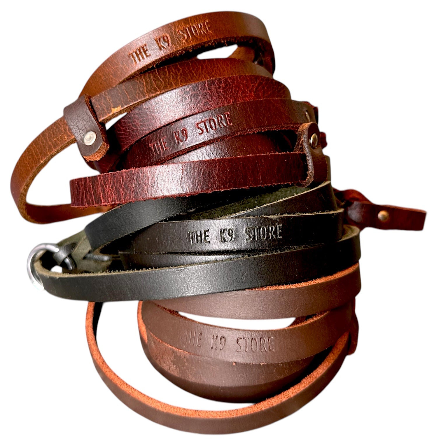 THE K9 STORE Leather Dog Show Slip Leash, 6 Feet and 10 Feet, 4 mm Thick, 0.5 Inch Wide, Adult Dogs, K9 Training, Dog Shows, India