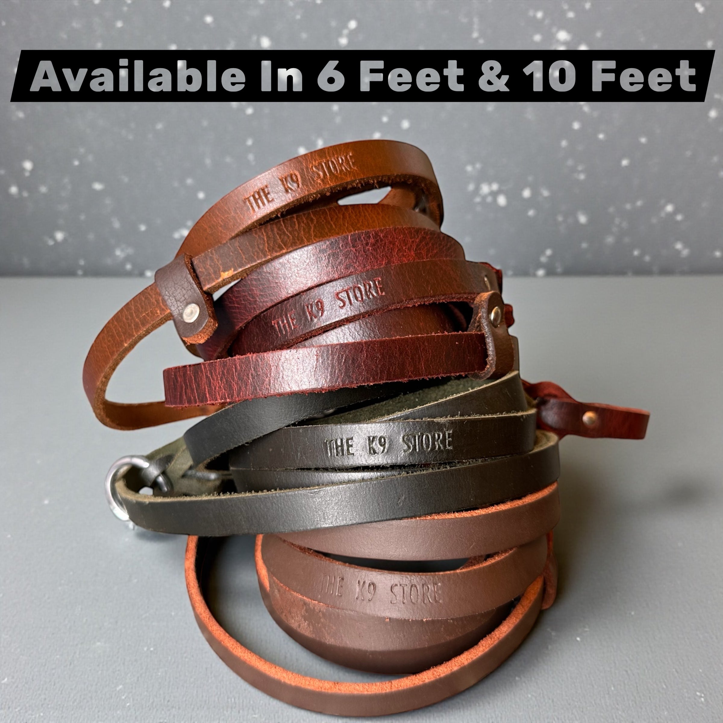 THE K9 STORE Leather Dog Show Slip Leash, 6 Feet and 10 Feet, 4 mm Thick, 0.5 Inch Wide, Adult Dogs, K9 Training, Dog Shows, India