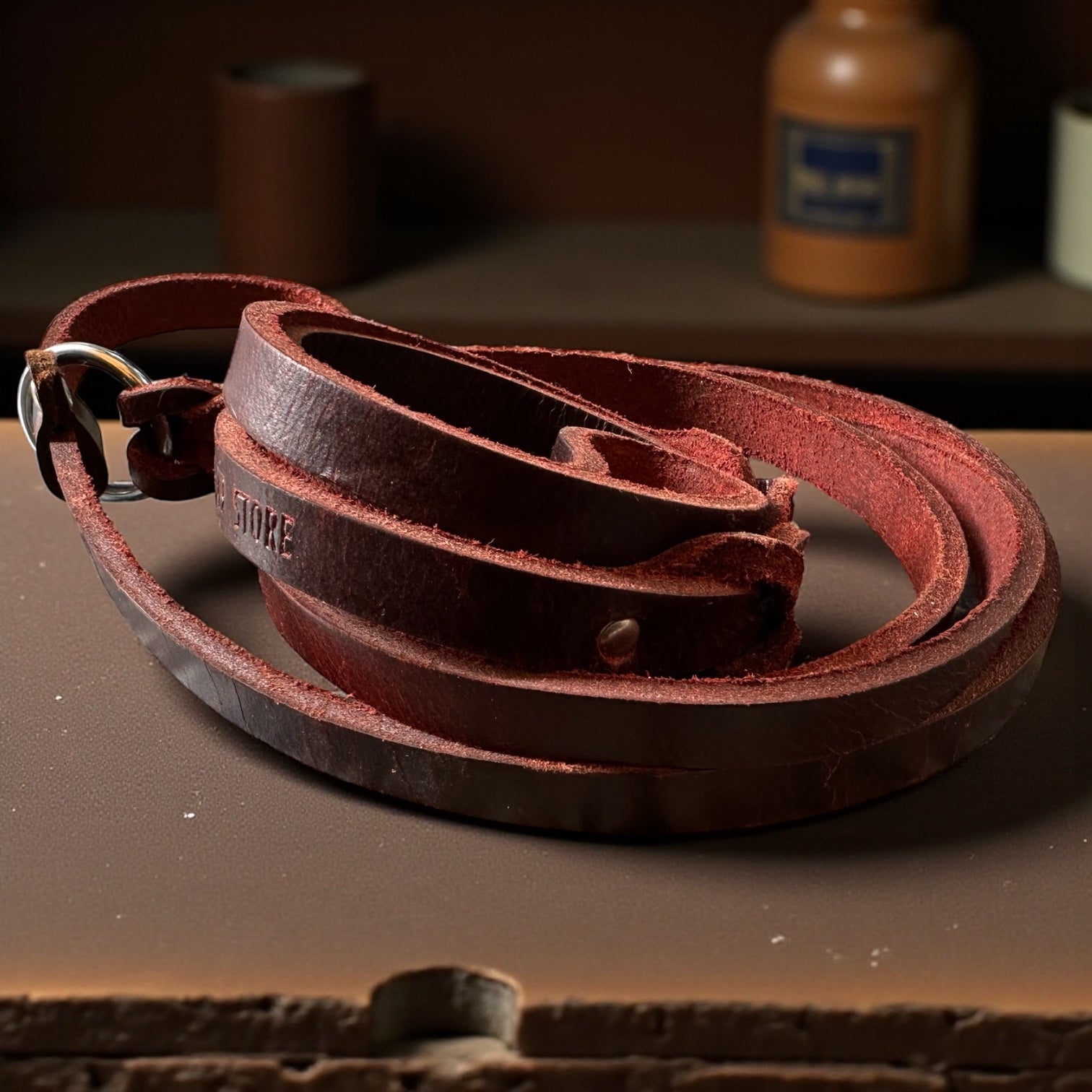 THE K9 STORE Leather Dog Show Slip Leash, 6 Feet and 10 Feet, 4 mm Thick, 0.5 Inch Wide, Adult Dogs, K9 Training, Dog Shows, India