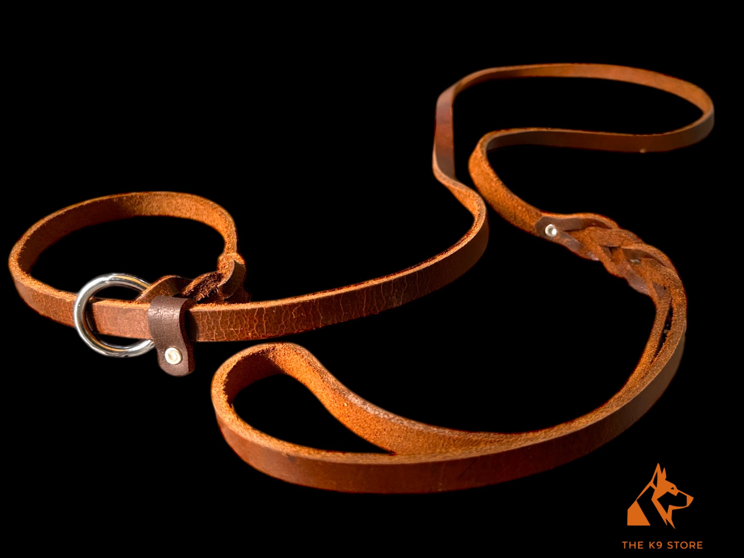 THE K9 STORE Leather Dog Show Slip Leash, 6 Feet and 10 Feet, 4 mm Thick, 0.5 Inch Wide, Adult Dogs, K9 Training, Dog Shows, India