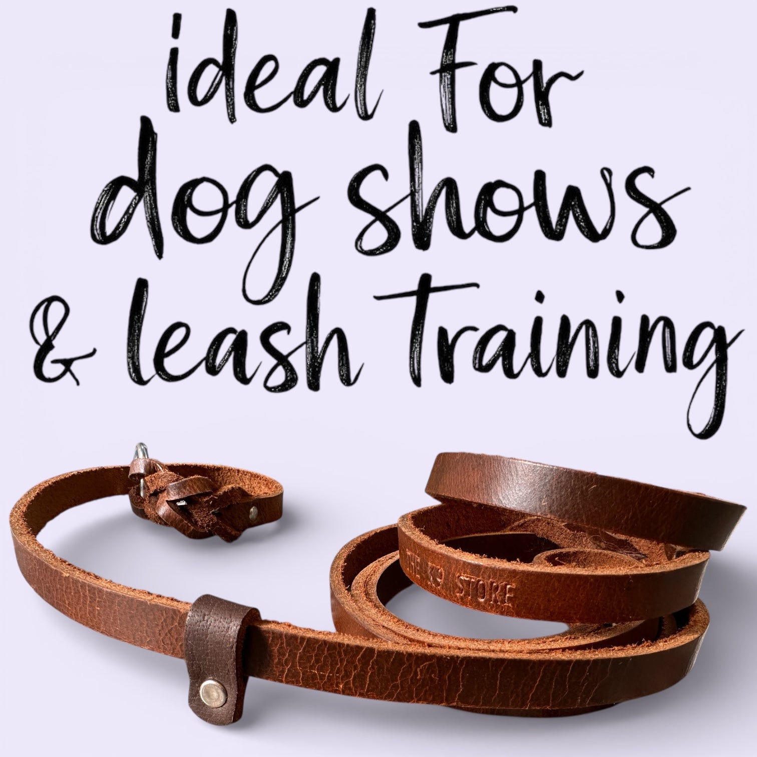 THE K9 STORE Leather Dog Show Slip Leash, 6 Feet and 10 Feet, 4 mm Thick, 0.5 Inch Wide, Adult Dogs, K9 Training, Dog Shows, India