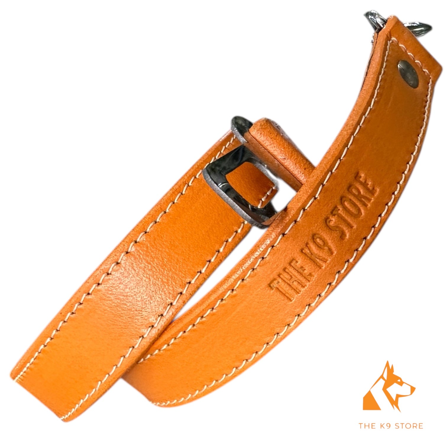 Leather Dog Car Leash With Seat Belt Lock And Hook. 30 Inch. 1 Inch Wide. Chocolate Black Tan. THE K9 STORE