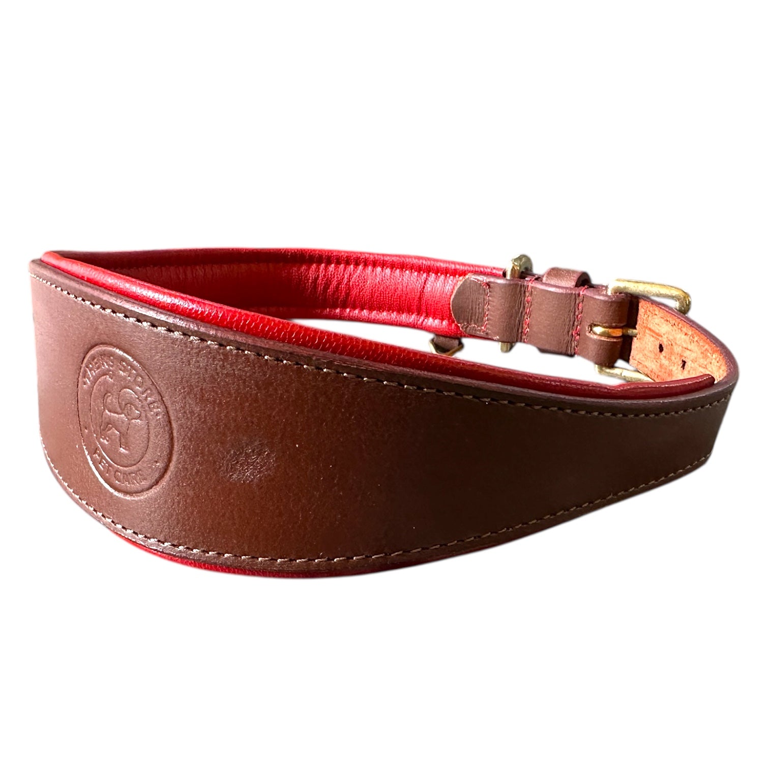 Premium Genuine Leather Dog Collar with Cushion Padding | Heavy-Duty Brass Hardware | Large & X-Large | The K9 Store – Hound Collection