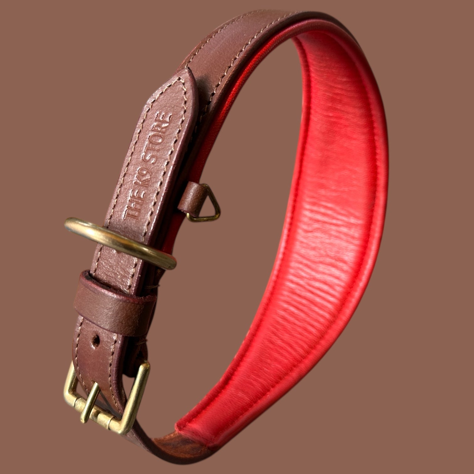 Premium Genuine Leather Dog Collar with Cushion Padding | Heavy-Duty Brass Hardware | Large & X-Large | The K9 Store – Hound Collection