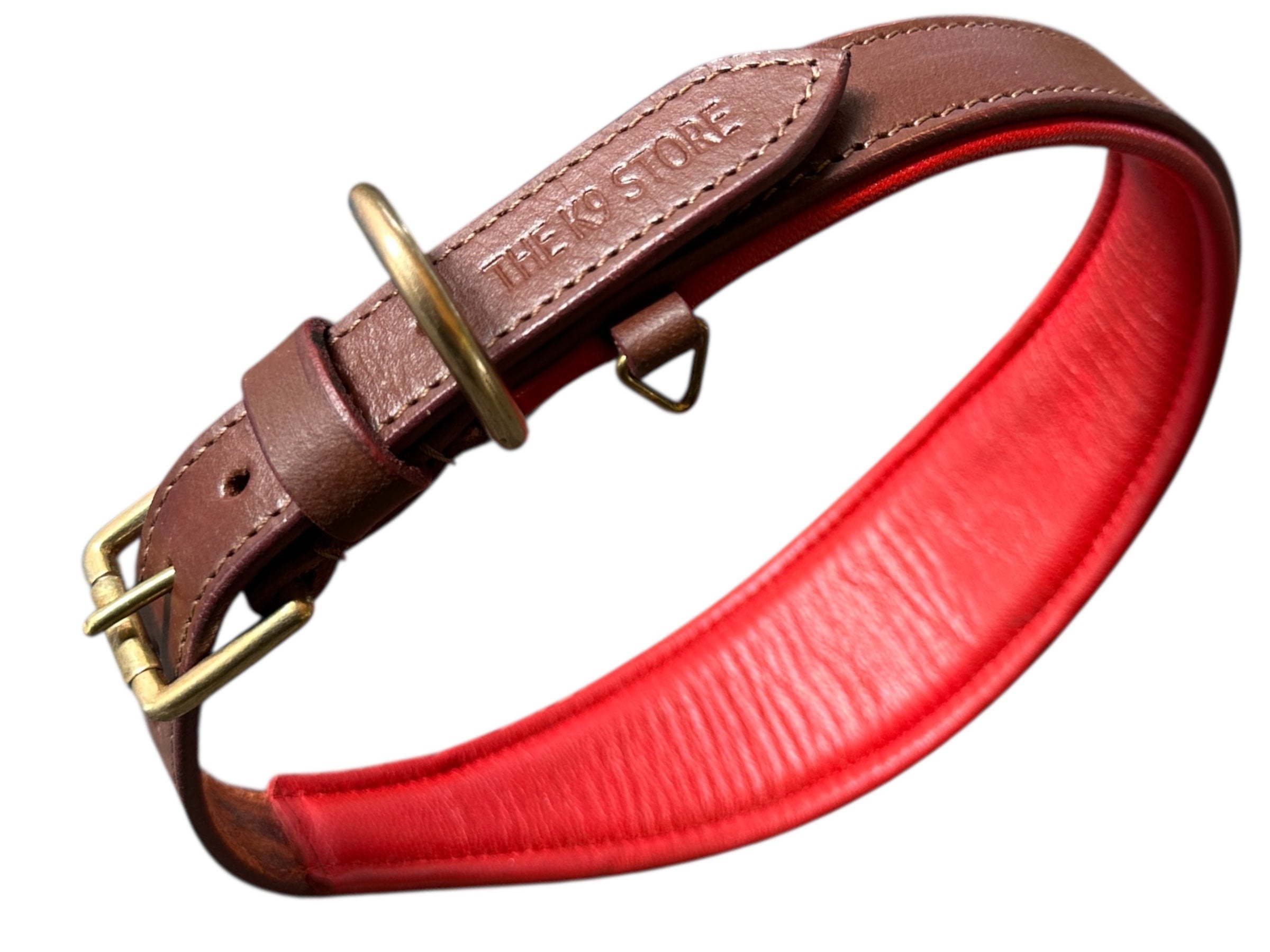 Premium Genuine Leather Dog Collar with Cushion Padding | Heavy-Duty Brass Hardware | Large & X-Large | The K9 Store – Hound Collection