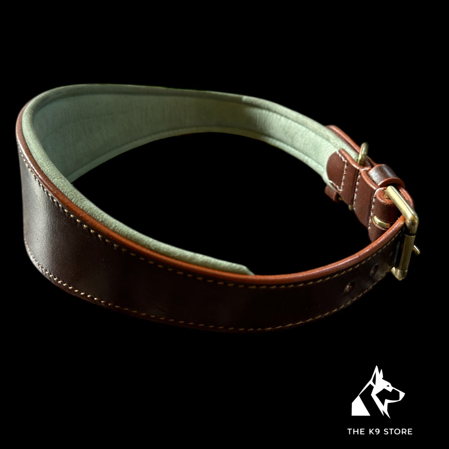 Premium Genuine Leather Dog Collar with Cushion Padding | Heavy-Duty Brass Hardware | Large & X-Large | The K9 Store – Hound Collection