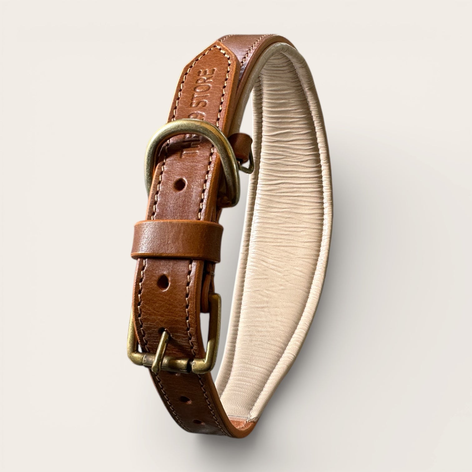 Premium Genuine Leather Dog Collar with Cushion Padding | Heavy-Duty Brass Hardware | Large & X-Large | The K9 Store – Hound Collection