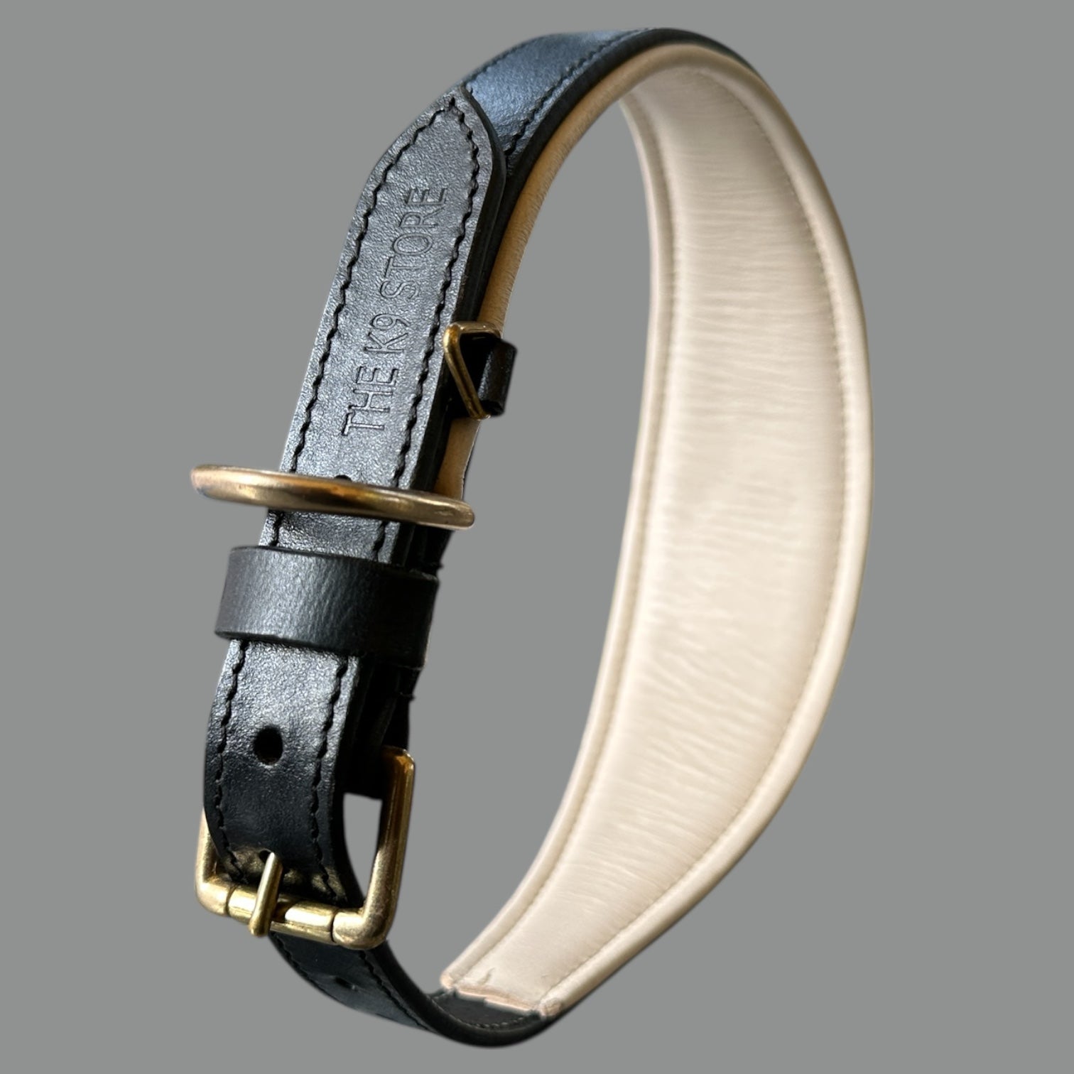 Premium Genuine Leather Dog Collar with Cushion Padding | Heavy-Duty Brass Hardware | Large & X-Large | The K9 Store – Hound Collection