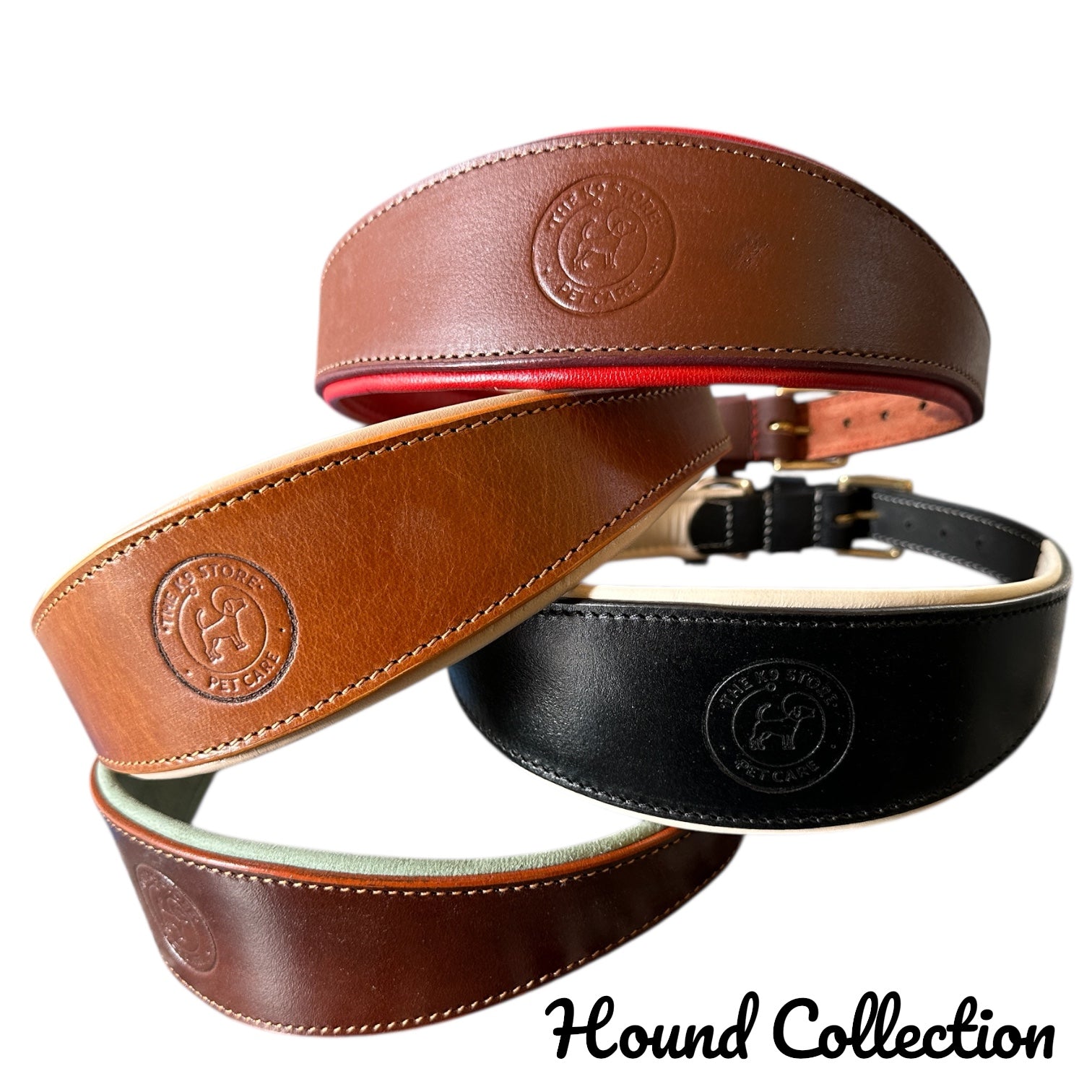Premium Genuine Leather Dog Collar with Cushion Padding | Heavy-Duty Brass Hardware | Large & X-Large | The K9 Store – Hound Collection