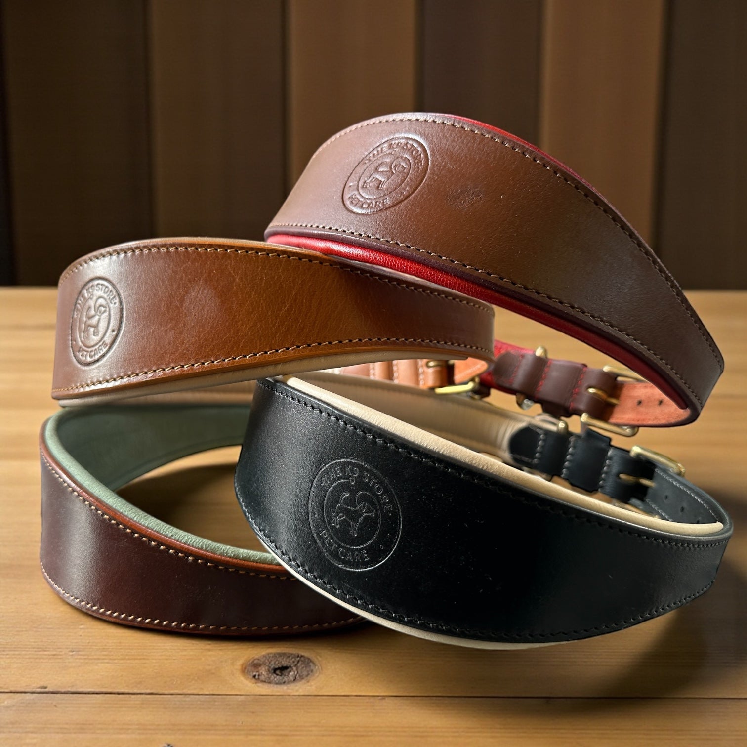 Premium Genuine Leather Dog Collar with Cushion Padding | Heavy-Duty Brass Hardware | Large & X-Large | The K9 Store – Hound Collection