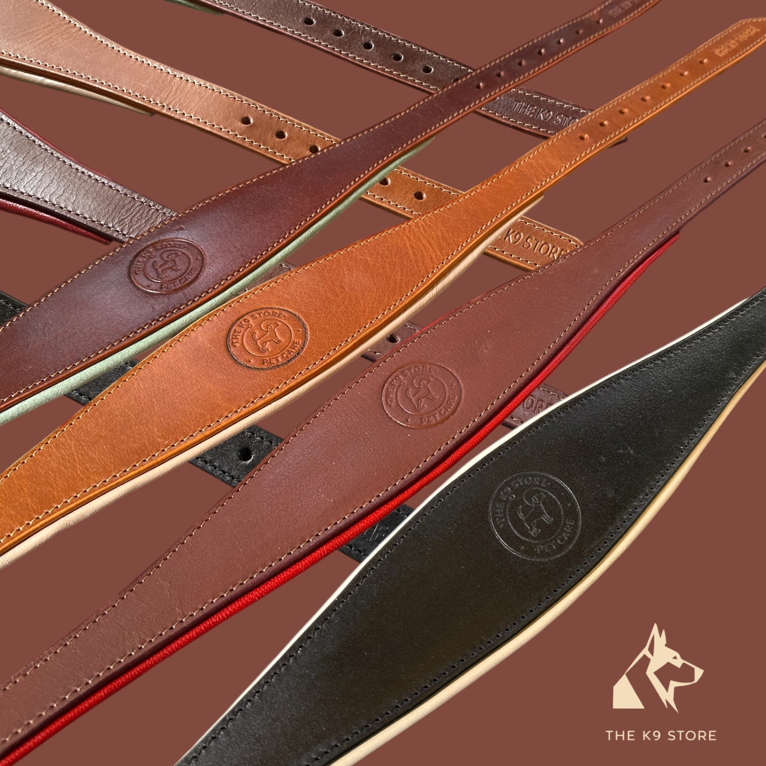 Premium Genuine Leather Dog Collar with Cushion Padding | Heavy-Duty Brass Hardware | Large & X-Large | The K9 Store – Hound Collection