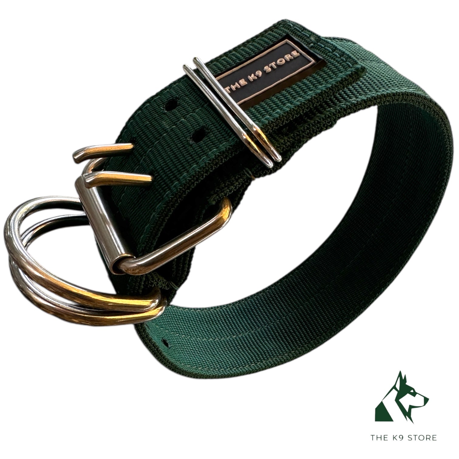 Heavy Duty Dog Collar for Medium & Large Dogs (15–21 Inch Neck) | 2 Inch Wide Nylon K9 Training Collar with Dual Metal D-Ring | Adjustable Strong Pet Collar