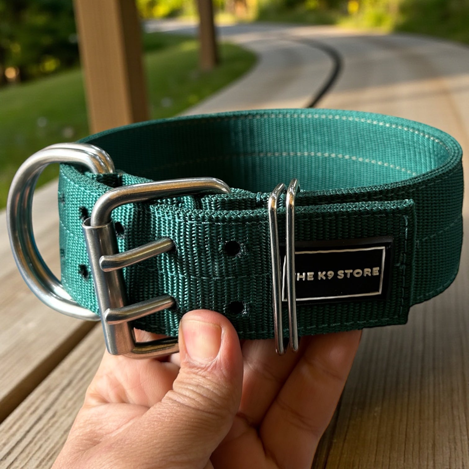 Heavy Duty Dog Collar for Medium & Large Dogs (15–21 Inch Neck) | 2 Inch Wide Nylon K9 Training Collar with Dual Metal D-Ring | Adjustable Strong Pet Collar