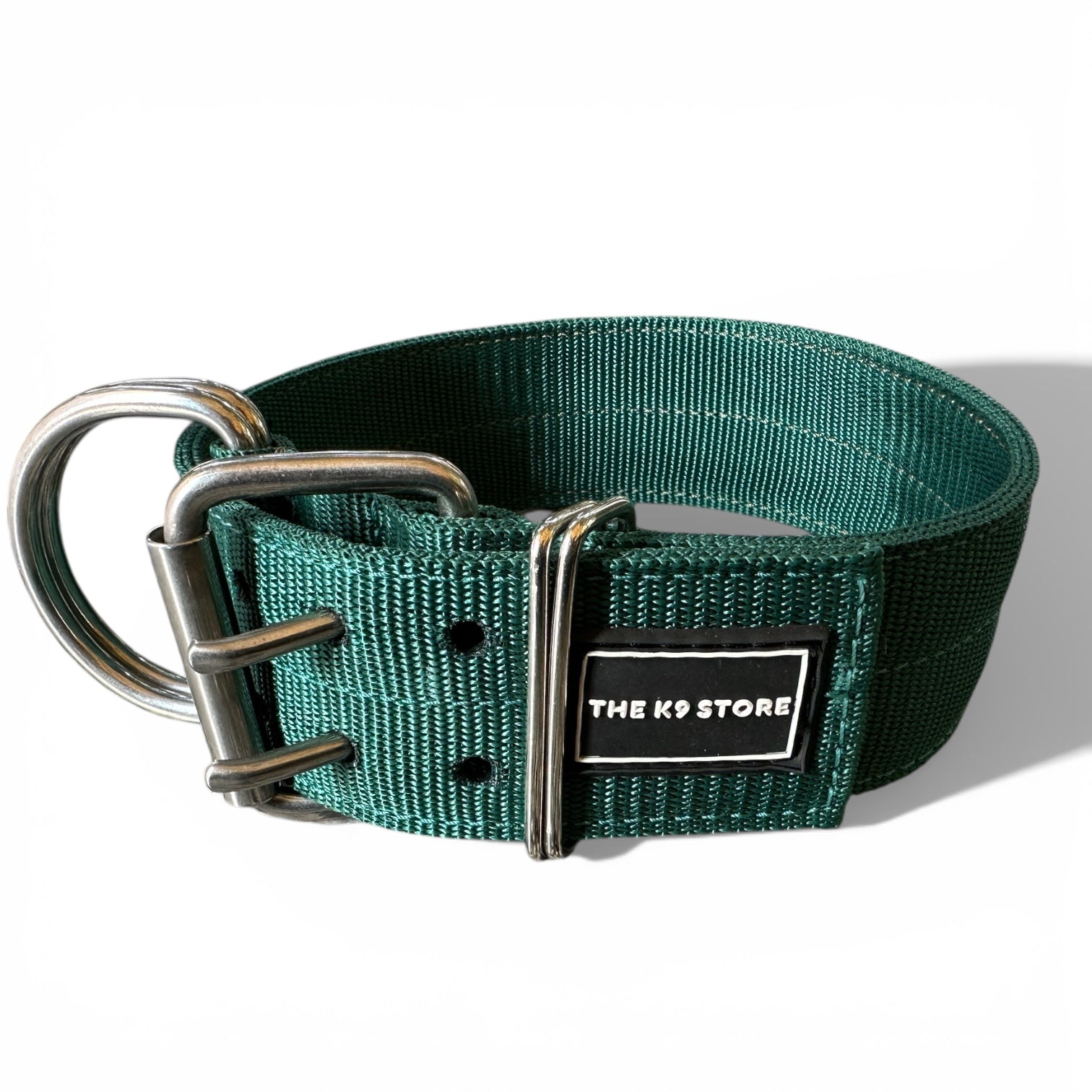 Heavy Duty Dog Collar for Medium & Large Dogs (15–21 Inch Neck) | 2 Inch Wide Nylon K9 Training Collar with Dual Metal D-Ring | Adjustable Strong Pet Collar