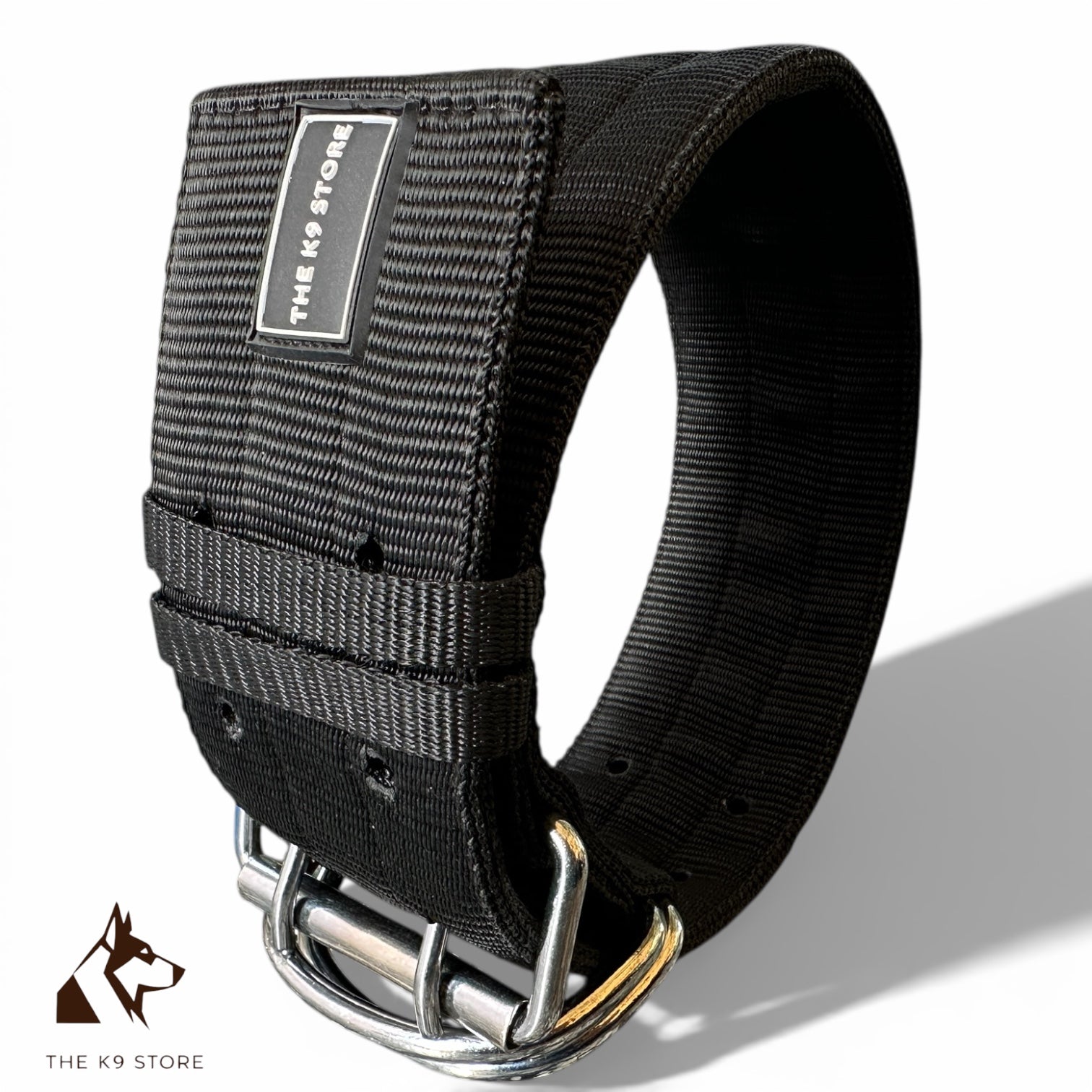 Heavy Duty Adjustable Dog Collar 18–28 Inch – Premium Nylon K9 Training Collar with Dual Metal D-Ring & Strong Buckle for Large & Medium Dogs