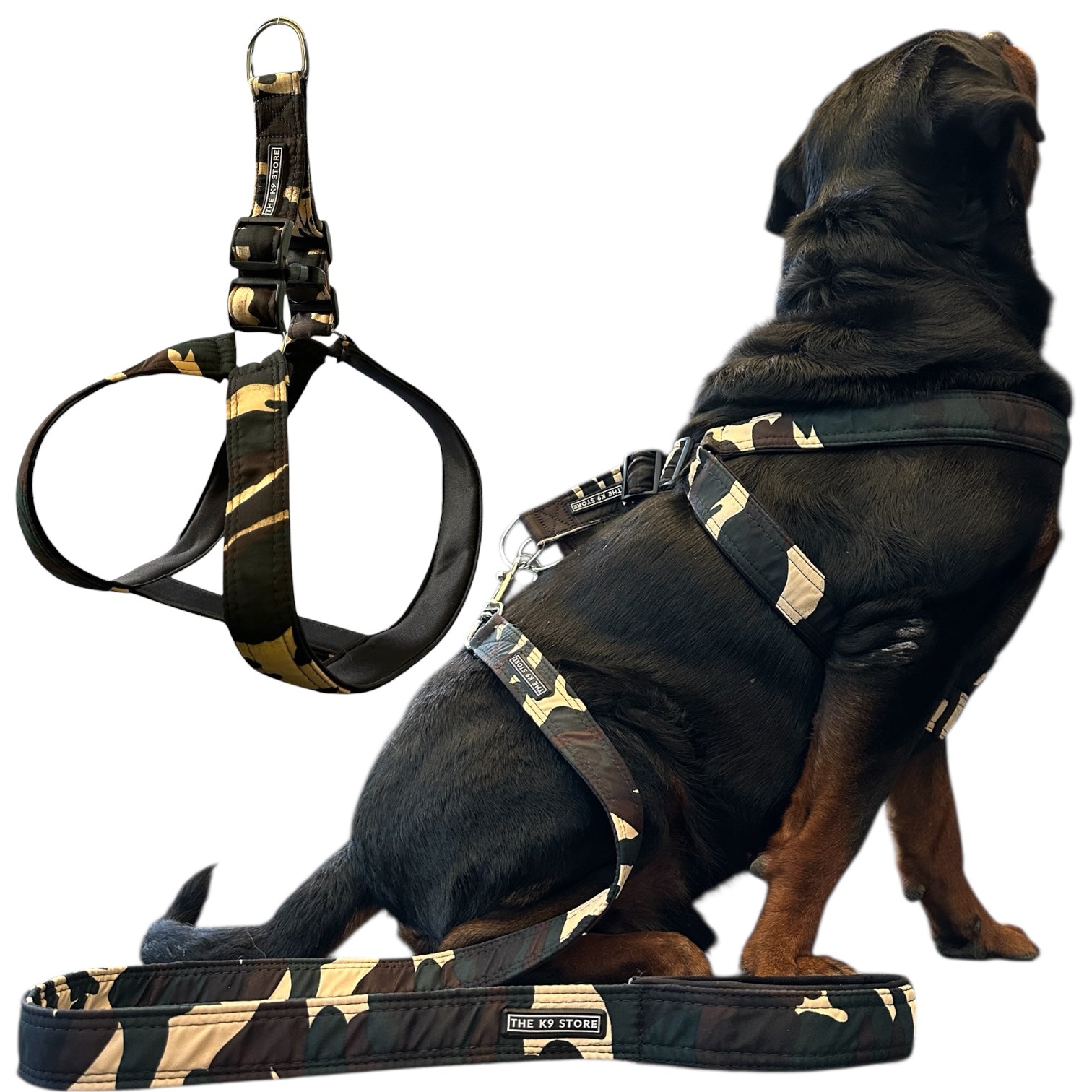 The K9 Store Camo Dog Harness & Leash Set (No-Pull, Heavy Duty) – Small / Medium / Large / XL