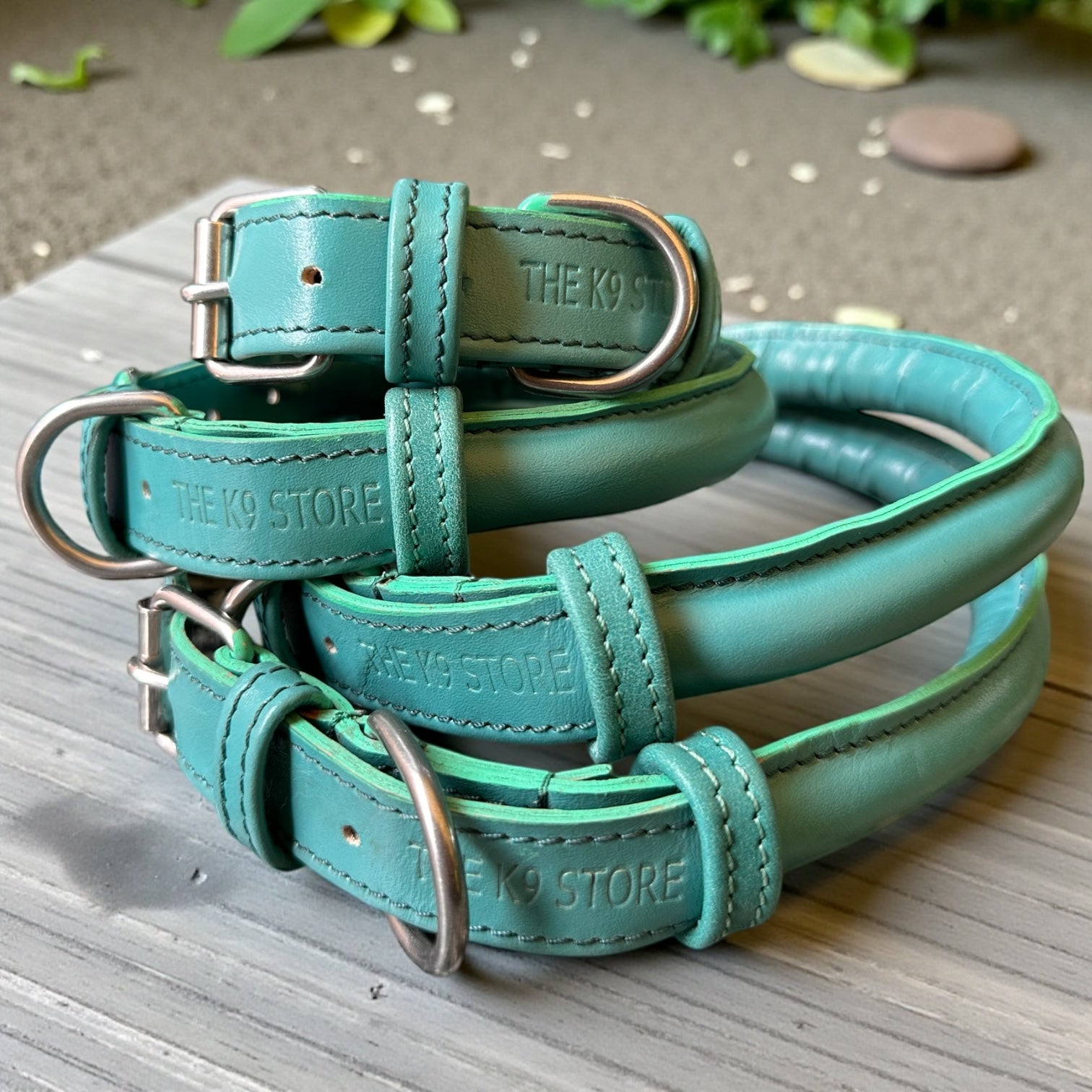 Premium Rope Design Leather Dog Collar | Solid Stitched | Luxury Padded Collar for Medium & Large Dogs (4 Sizes, 3 Colors)