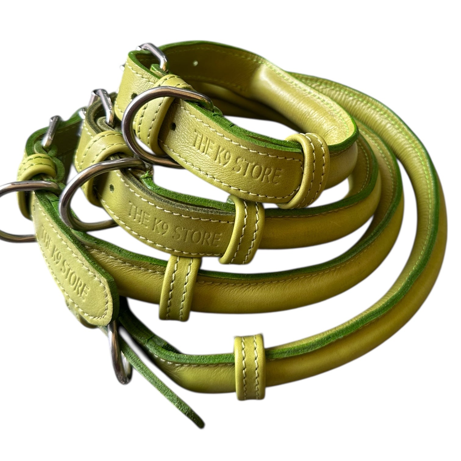 Premium Rope Design Leather Dog Collar | Solid Stitched | Luxury Padded Collar for Medium & Large Dogs (4 Sizes, 3 Colors)