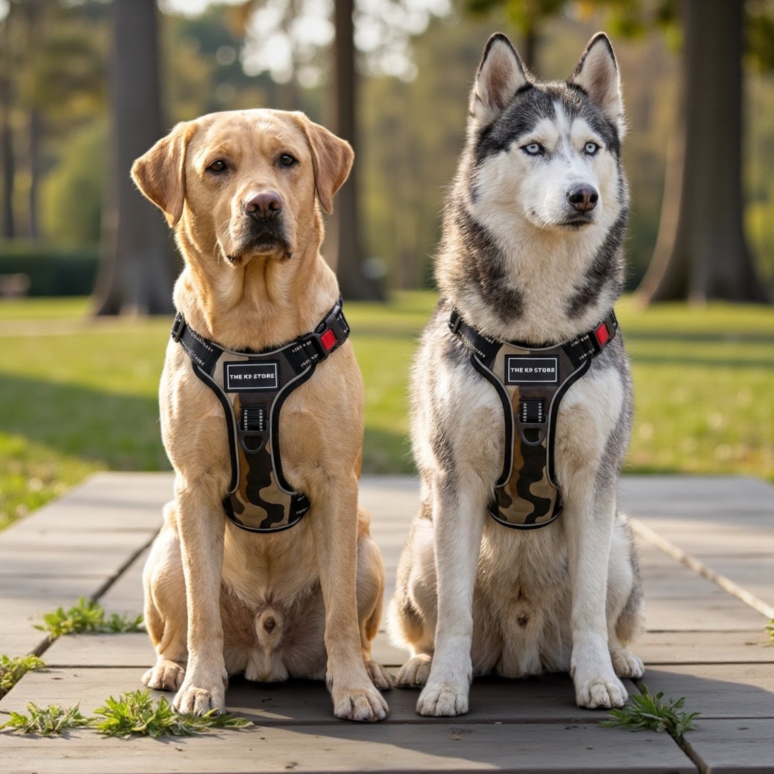 Double Bone Standard Dog Harness | No-Pull Adjustable Dog Chest Harness with 360° Reflective Straps | Padded Breathable Vest for Small, Medium & Large Dogs