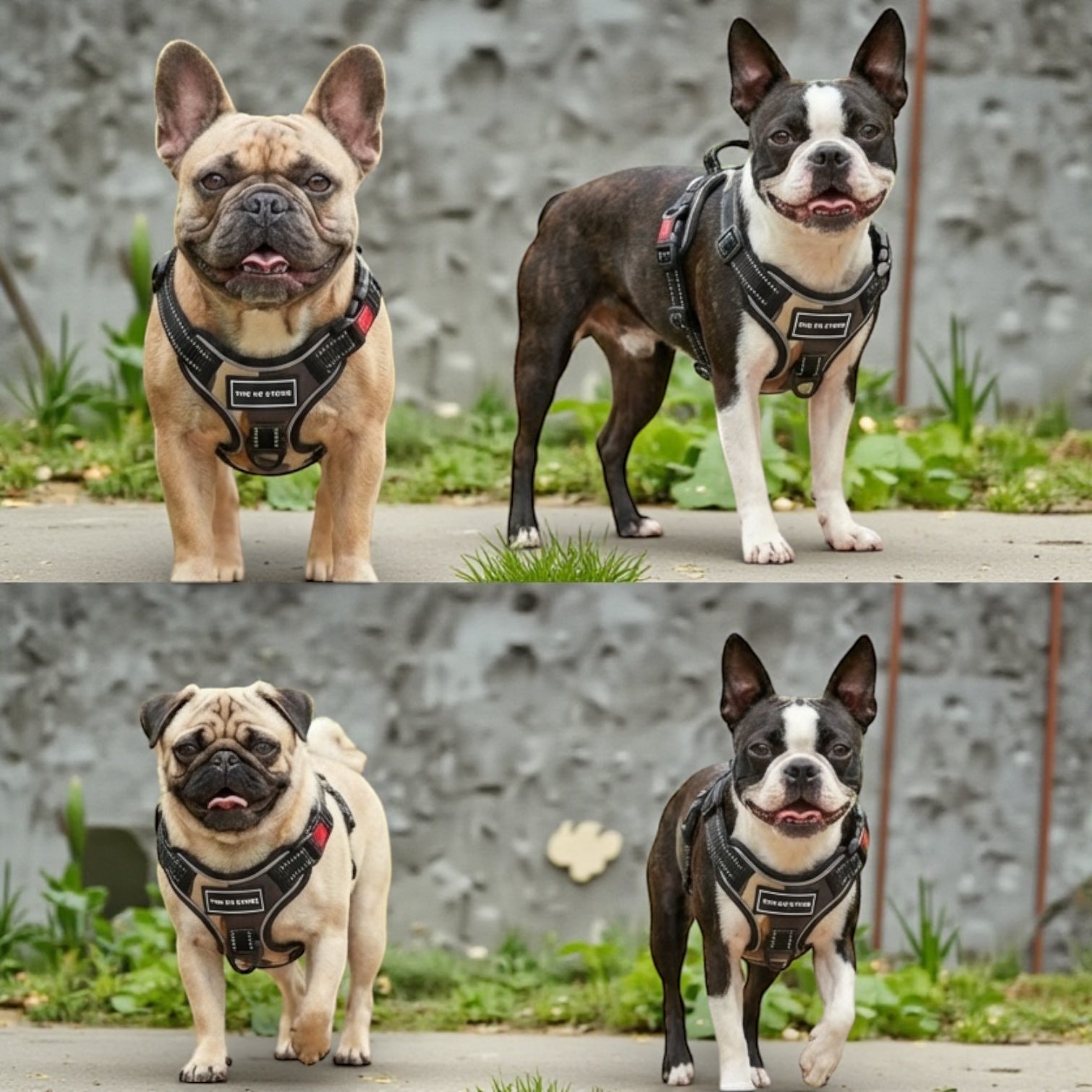 Double Bone Standard Dog Harness | No-Pull Adjustable Dog Chest Harness with 360° Reflective Straps | Padded Breathable Vest for Small, Medium & Large Dogs