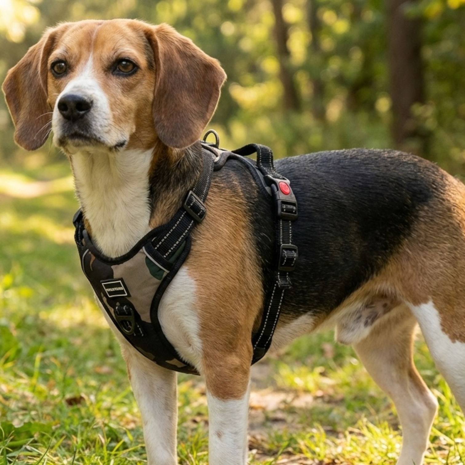 Double Bone Standard Dog Harness | No-Pull Adjustable Dog Chest Harness with 360° Reflective Straps | Padded Breathable Vest for Small, Medium & Large Dogs