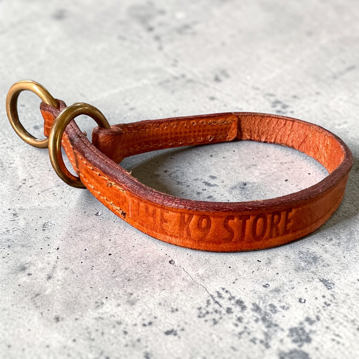 Premium Tan Leather Dog Choke Collar – Solid Brass Rings, Triple-Layer Stitched Training Collar | Durable Leather Control Collar for Dogs | Small, Medium, Large & XL