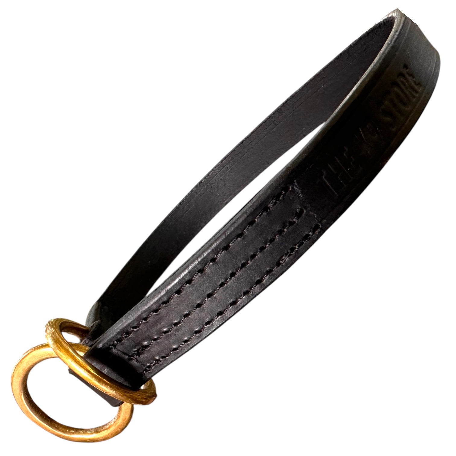 Premium Black Leather Dog Choke Collar – Solid Brass Rings, Triple-Layer Stitched Training Collar for Dogs | Durable Control Collar | Small, Medium, Large & XL