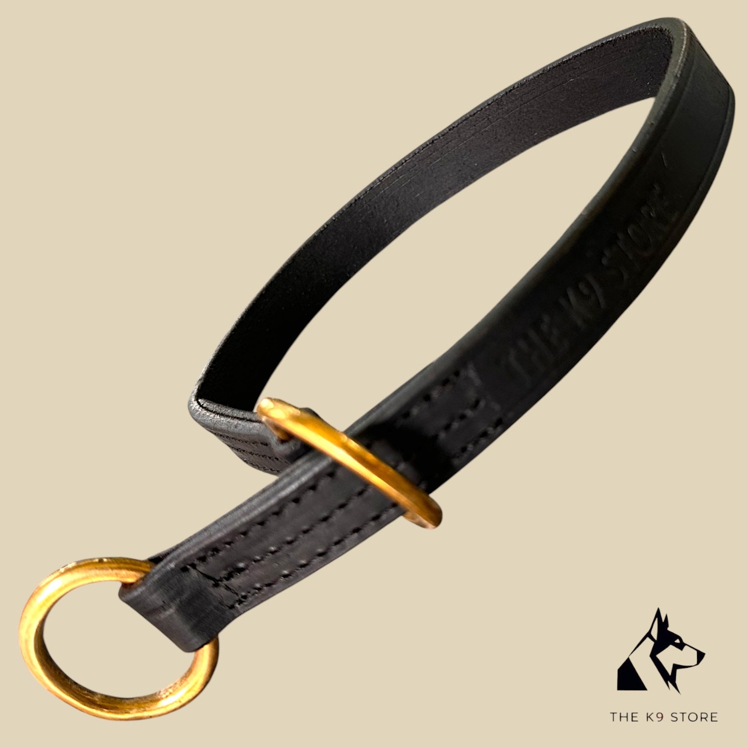 Premium Black Leather Dog Choke Collar – Solid Brass Rings, Triple-Layer Stitched Training Collar for Dogs | Durable Control Collar | Small, Medium, Large & XL