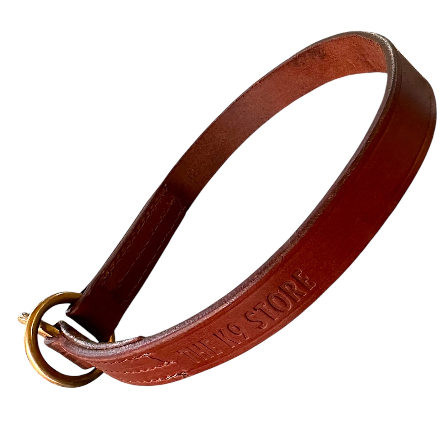 Premium Chocolate Leather Dog Choke Collar – Solid Brass Rings, Triple-Layer Stitched Training Collar | Heavy Duty Leather Control Collar | Small, Medium, Large & XL