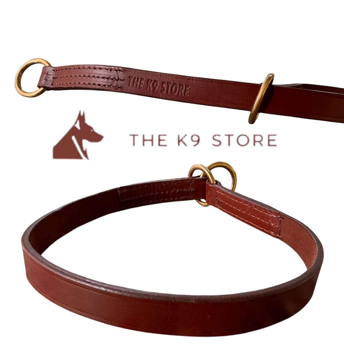 Premium Chocolate Leather Dog Choke Collar – Solid Brass Rings, Triple-Layer Stitched Training Collar | Heavy Duty Leather Control Collar | Small, Medium, Large & XL